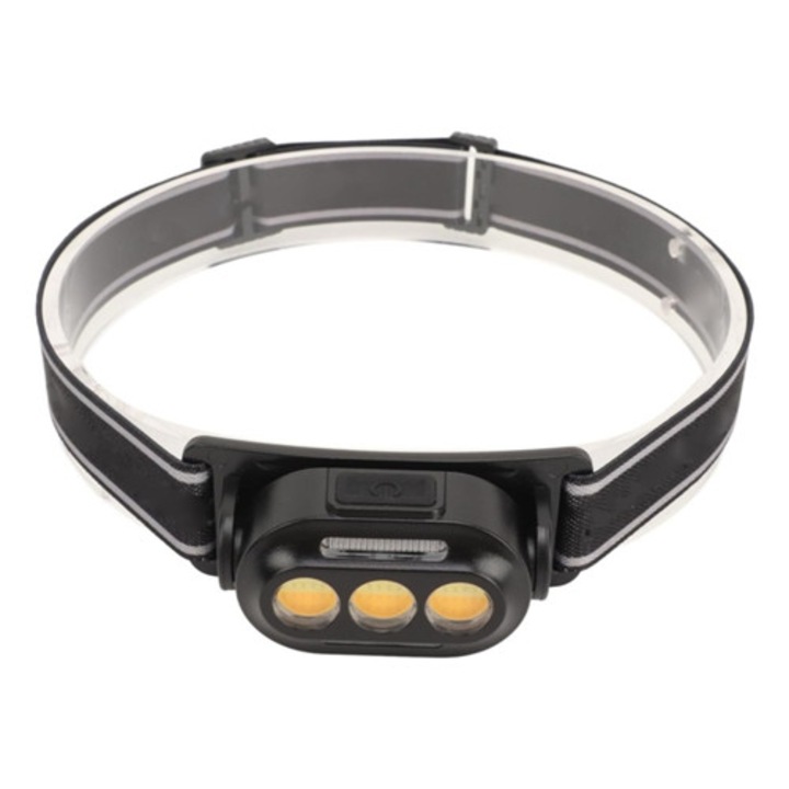 Lanterna LED reincarcabila USB, 3 viteze, impermeabila, neagra