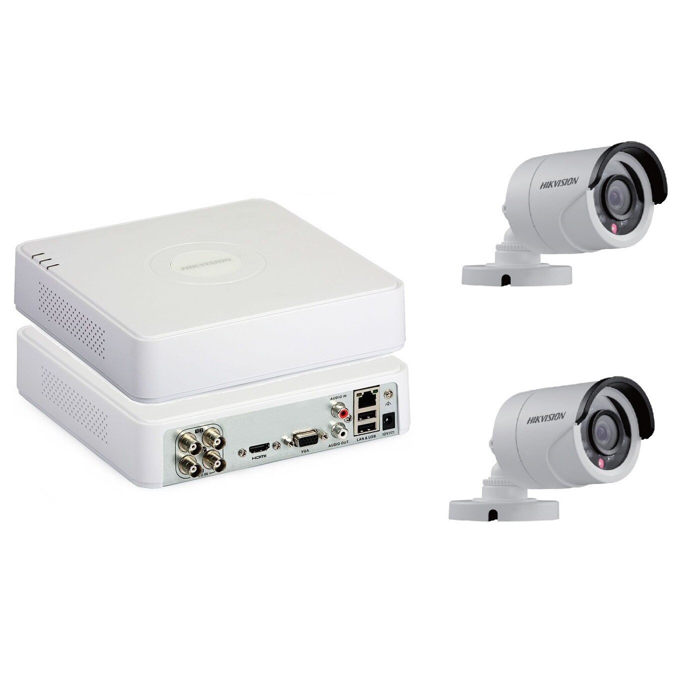 Kit Supraveghere full HD 1080P cu 2 Camere Exterior IR 20m + DVR 4 canale video / 1 canal audio
