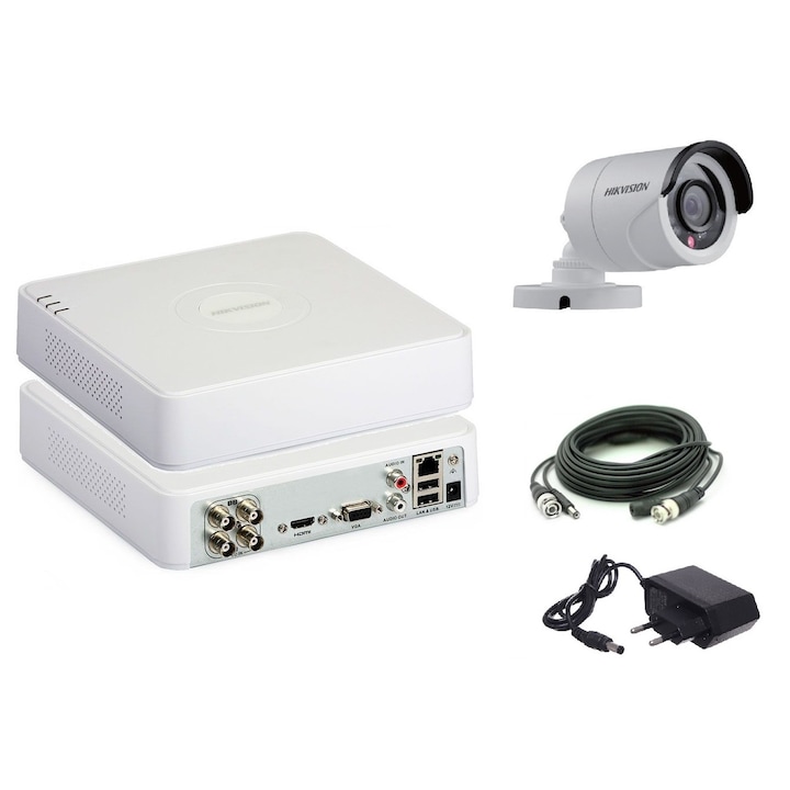 Kit Supraveghere full HD 1080P cu 1 Camera Exterior EXIR 40m + DVR 4 canale video / 1 canal audio