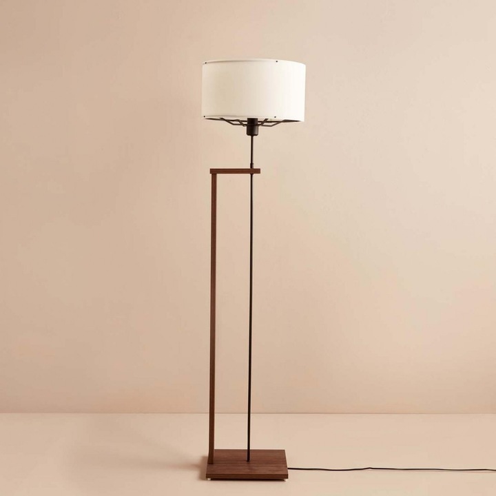 Lampadar, Opviq, 150cm, 38cm, lemn, textil, E27, max 60W