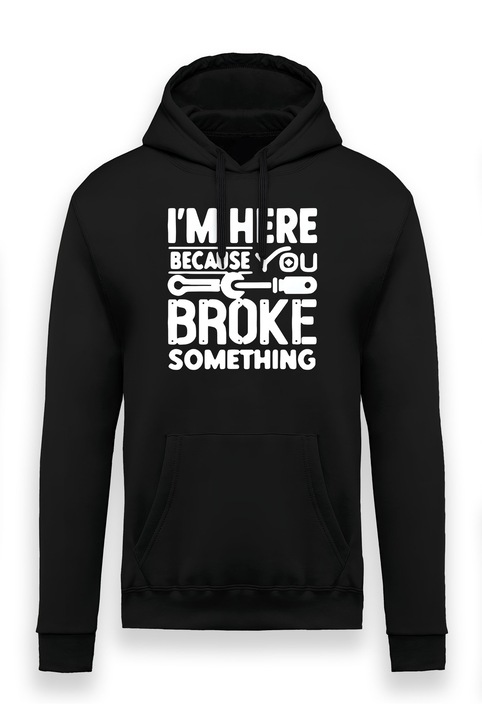 Hanorac Barbati Casual BROKE SAMETHING, Negru