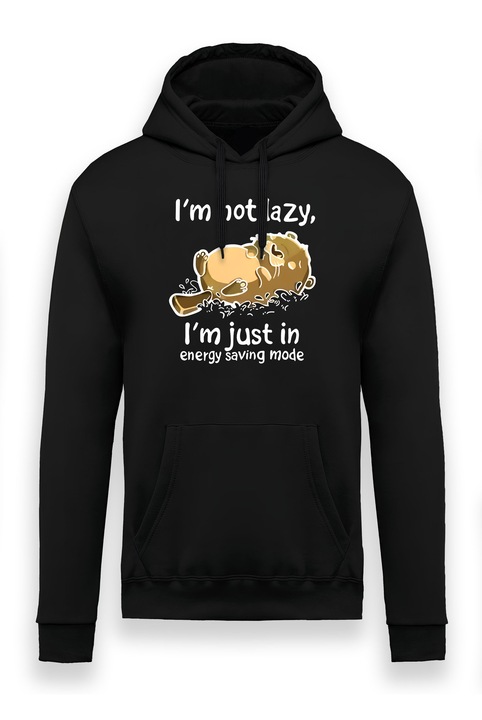 Hanorac Barbati Casual I'M NOT LAZY, Negru