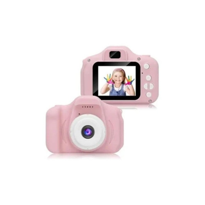 Camera digitala 1080P pentru copii, roz, set jucarii pentru fetite 3-6 ani