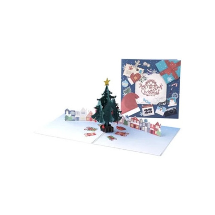 Felicitare de Craciun KKVOGMLE, card pop-up, carton, set