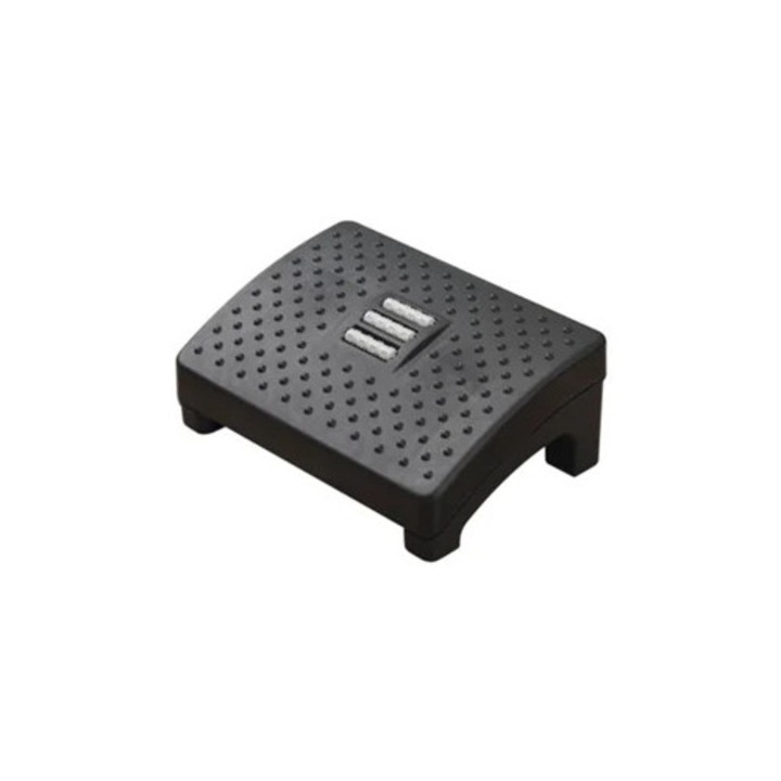 Ergonomikus lábtartó masszázsfelszínnel, állítható, fekete