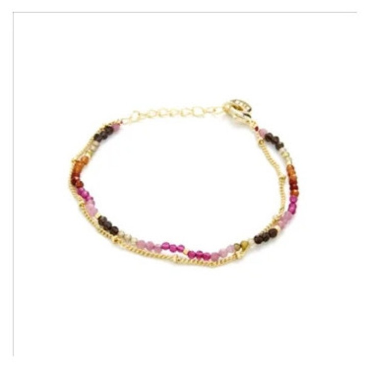 Bratara, multicolor, finisaj aur galben de 18 carate