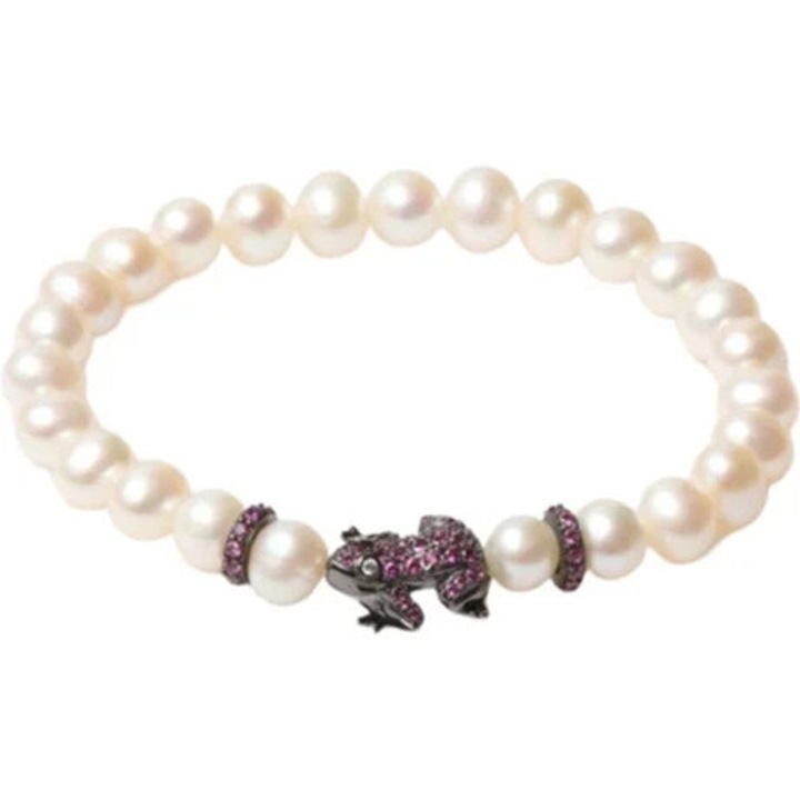 Bratara alba din argint sterling, 16 mm