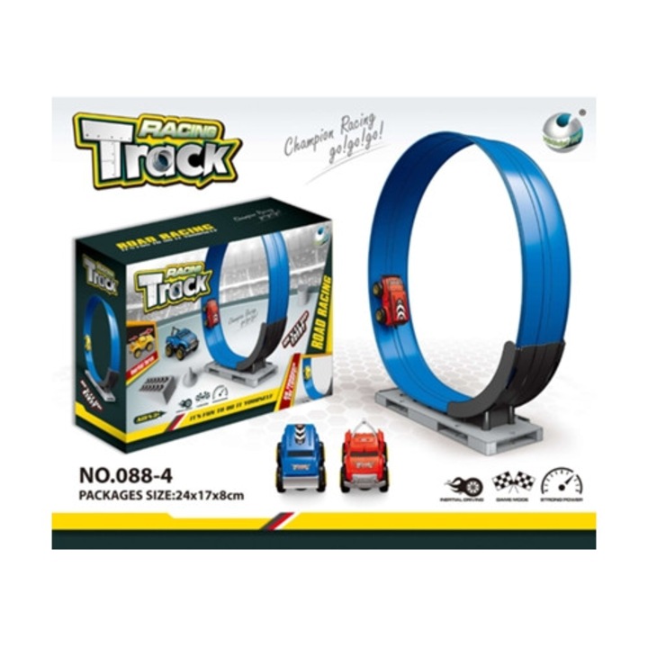 Elektromos versenypálya távirányítós autókkal 1:64, autorama szett, többszínű