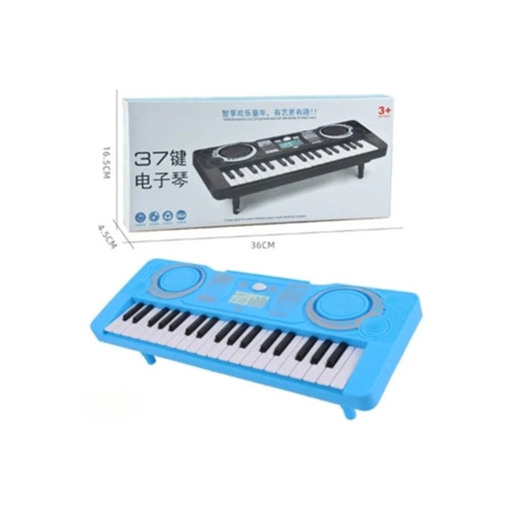 Pian electronic analogic 37 LUGA cu 37 de clape, instrument muzical educativ pentru copii