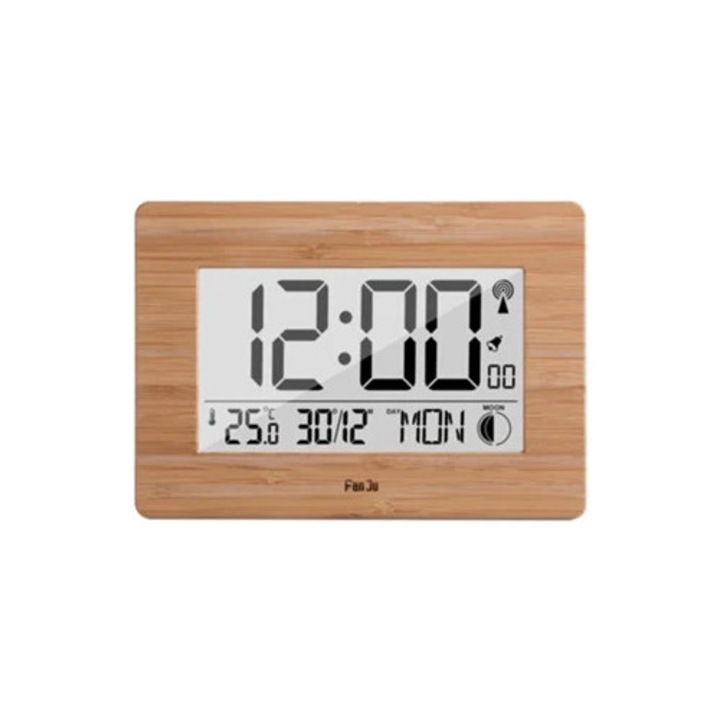 Dekoratív óra, digitális ébresztővel, időjárás-előrejelzéssel, hőmérséklet- és páratartalom-kijelzővel, többszínű