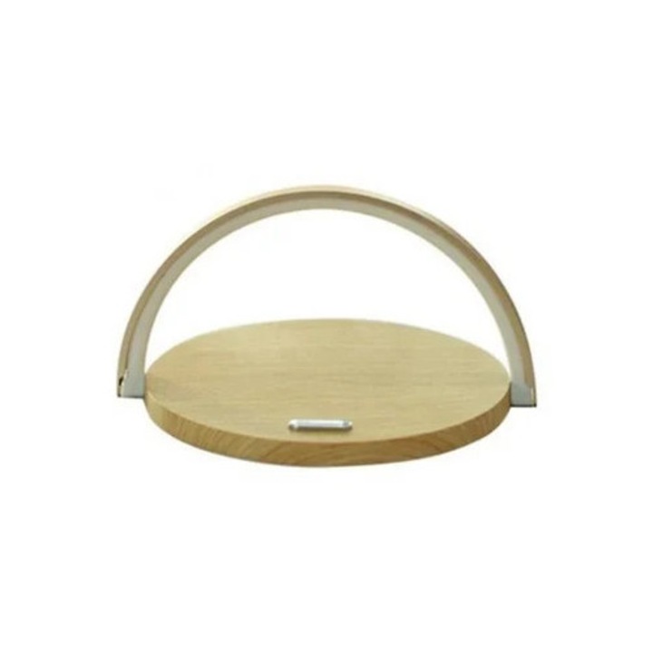 Veioza cu incarcator wireless Qi, 10W, suport pentru telefon, multicolor