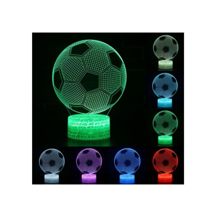 Veioza 3D Fotbal Iluzie, Multicolor, 20x25cm