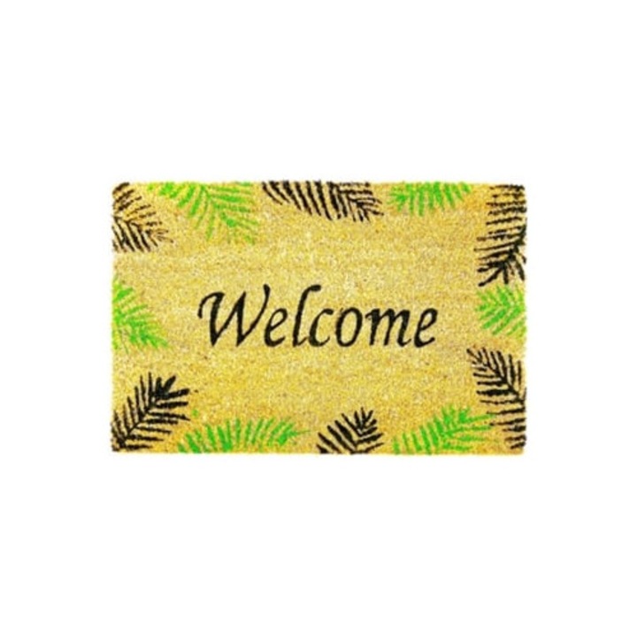 Kókuszrost lábtörlő csúszásmentes PVC hátlappal, félkör alakú, 40x60cm