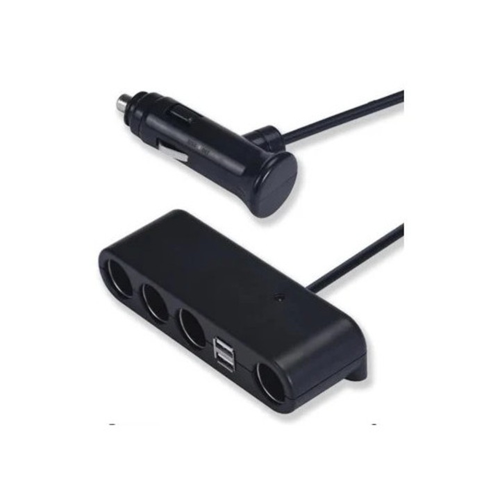 Priza multipla bricheta dubla 4 prize + USB, Accesorii electronice auto