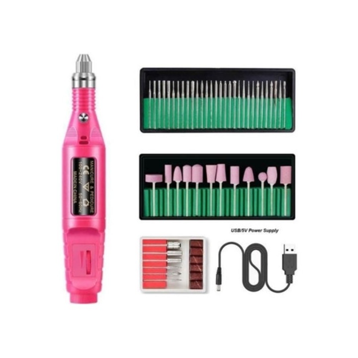 Elektromos manikűr gép, 56 darabos, 20000 RPM, erős és csendes, szett
