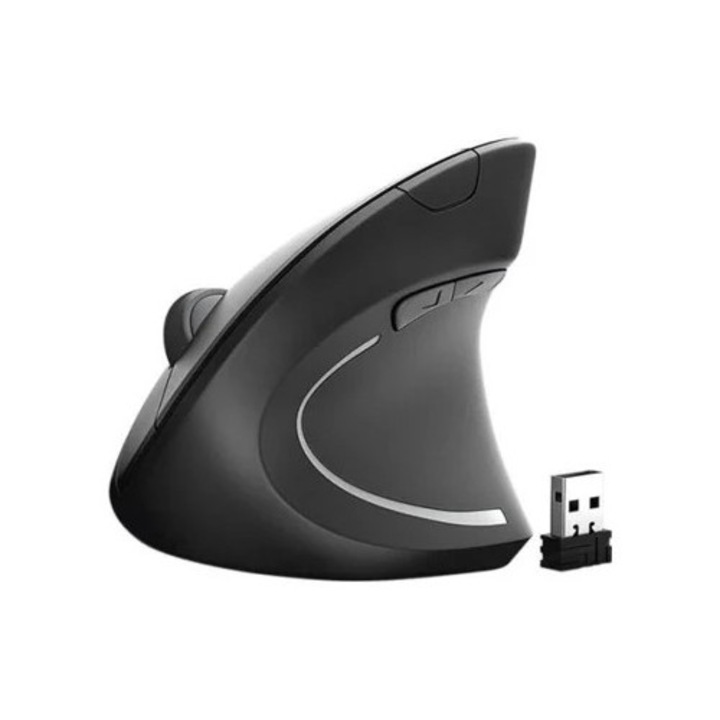 Mouse vertical ergonomic wireless YWEI BG00481, 5 butoane, USB, 2.4G, pentru PC laptop
