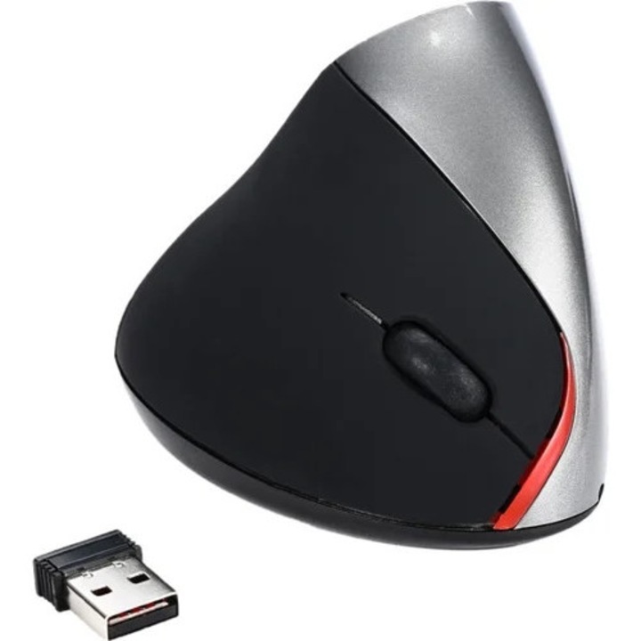 Mouse vertical XSJ 2.4G wireless 2400 dpi gri