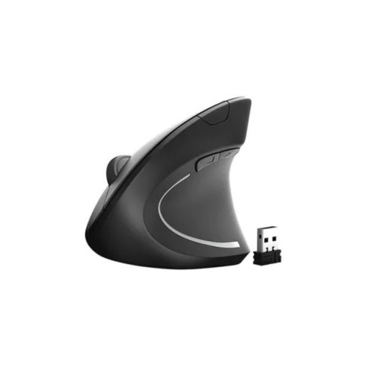 Mouse vertical ergonomic 5 butoane, USB 2.4G, pentru PC Laptop