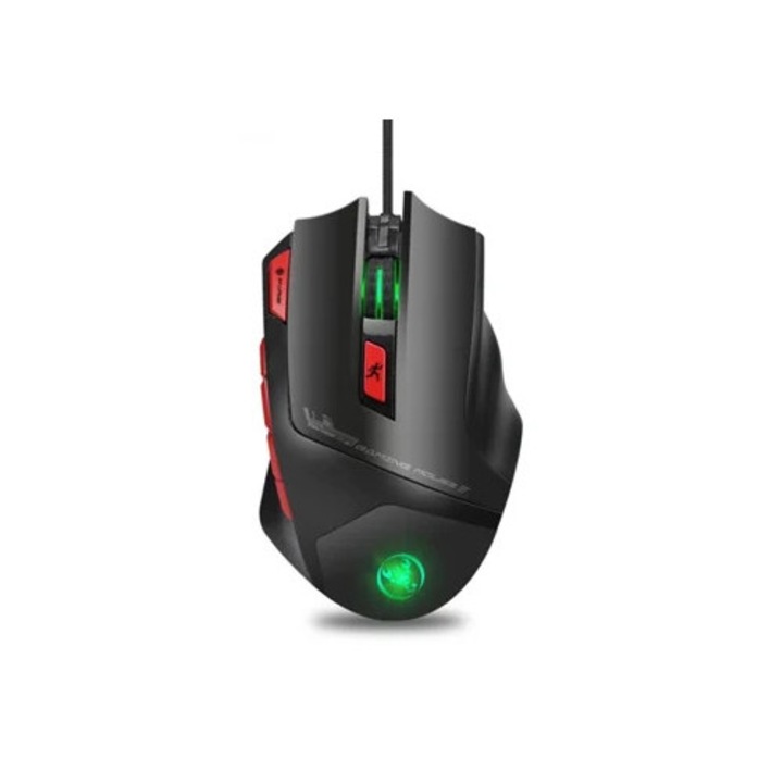 Mouse gaming S800, 9 butoane programabile, 5 moduri de iluminare RGB, 6000 Dpi, cablat
