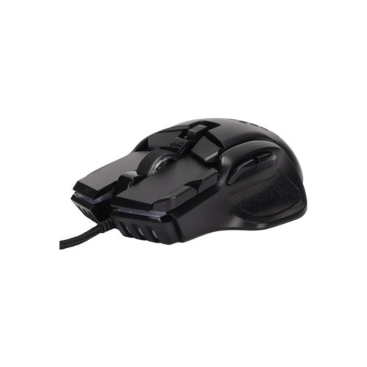 Mouse mecanic de gaming HURRISE, 12800 DPI, ergonomic, 6 niveluri DPI, negru