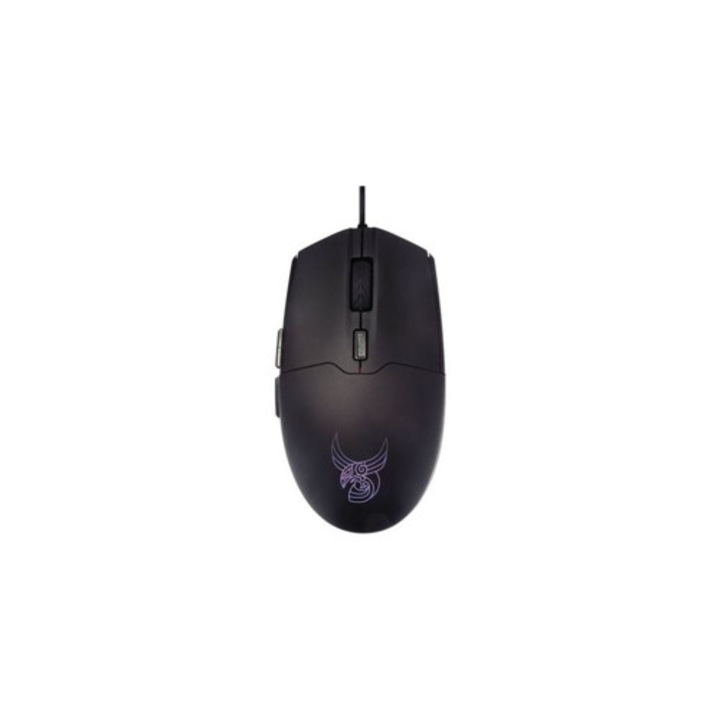 Mouse de gaming L33T Hofud 3200DPI, ambidextru, 6 butoane, negru