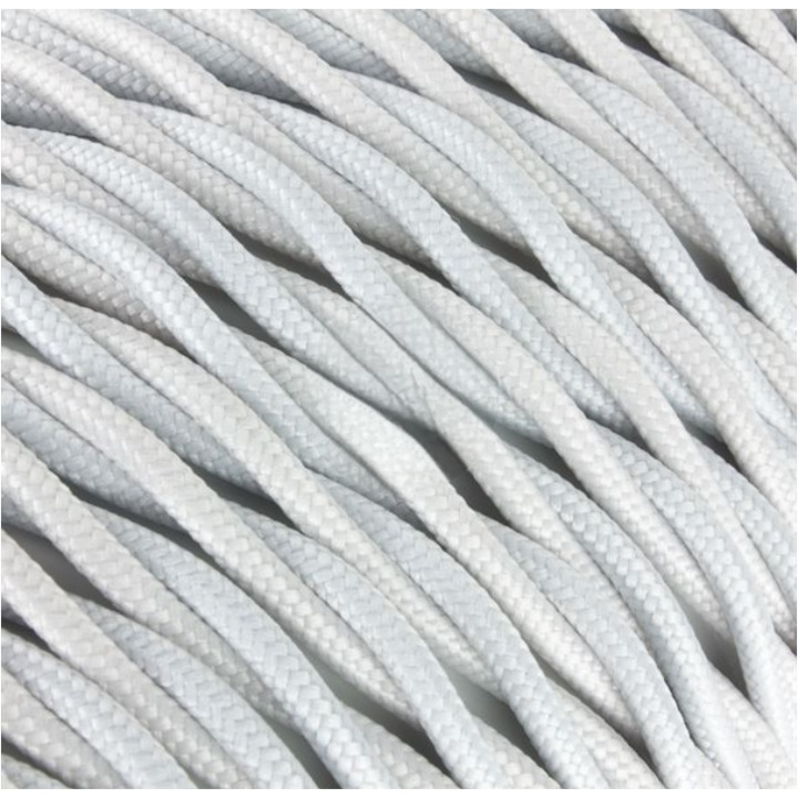 Cablu Textil Impletit, Sectiune 2 X 0, 75mm, 50m, Poliester, Alb, Tip FRRTX, Italia