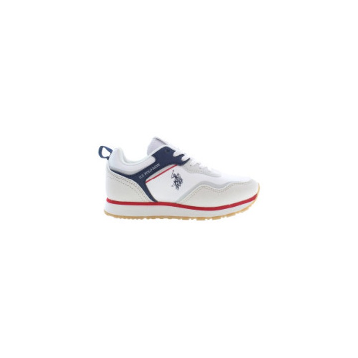 Pantofi copii U.S. Polo Best Price albi, model NOBIK010K3NH1, cu sireturi si logo, stil sport casual, Alb