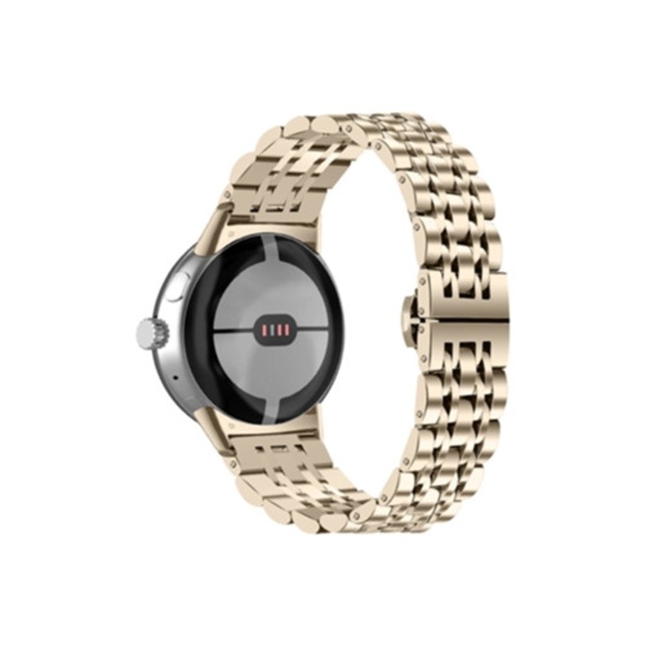 Rozsdamentes acél karkötő 7 gyöngyös Google Pixel Watch-hoz, arany, szett