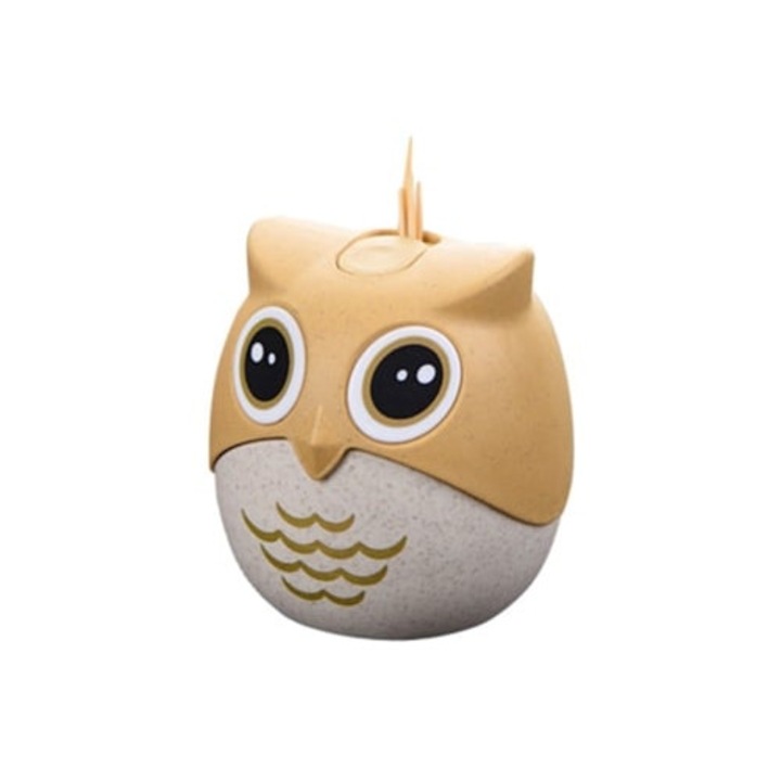 Поставка за клечки за зъби, забавна бухал, декоративна, преносима