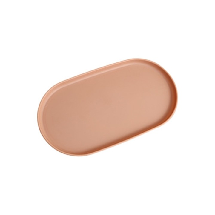 Tava servire ovala, coral roz, reutilizabila, moderna, set