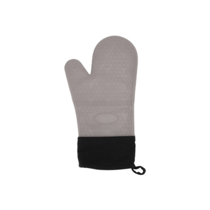 Szilikon konyhai kesztyű, magas hőmérsékletnek ellenálló, 2 hosszú ujjal, többszínű