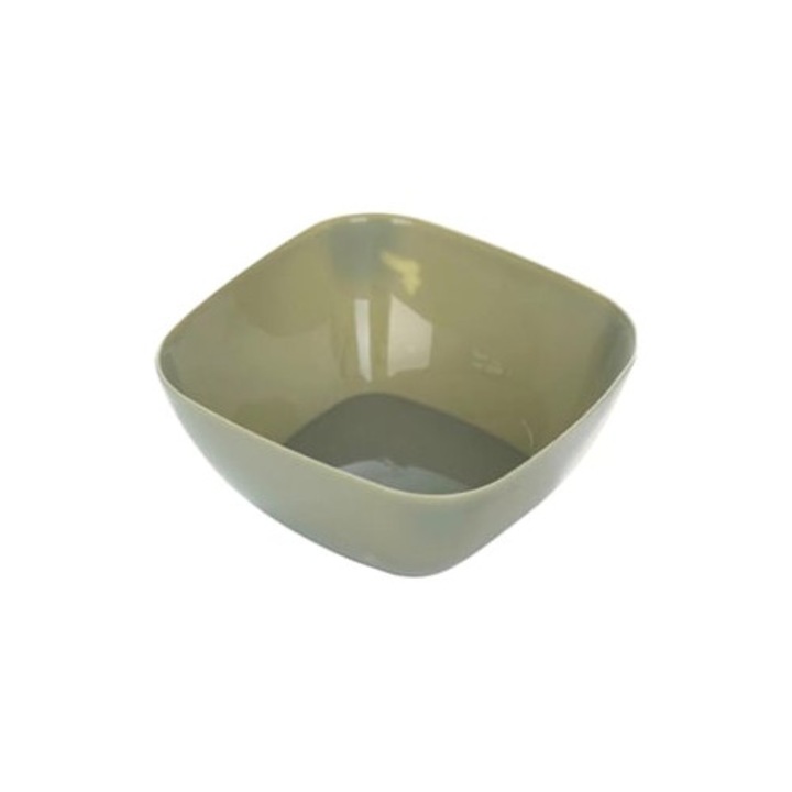 Bol de salata, verde, plastic, patrat, pentru servire fructe, set