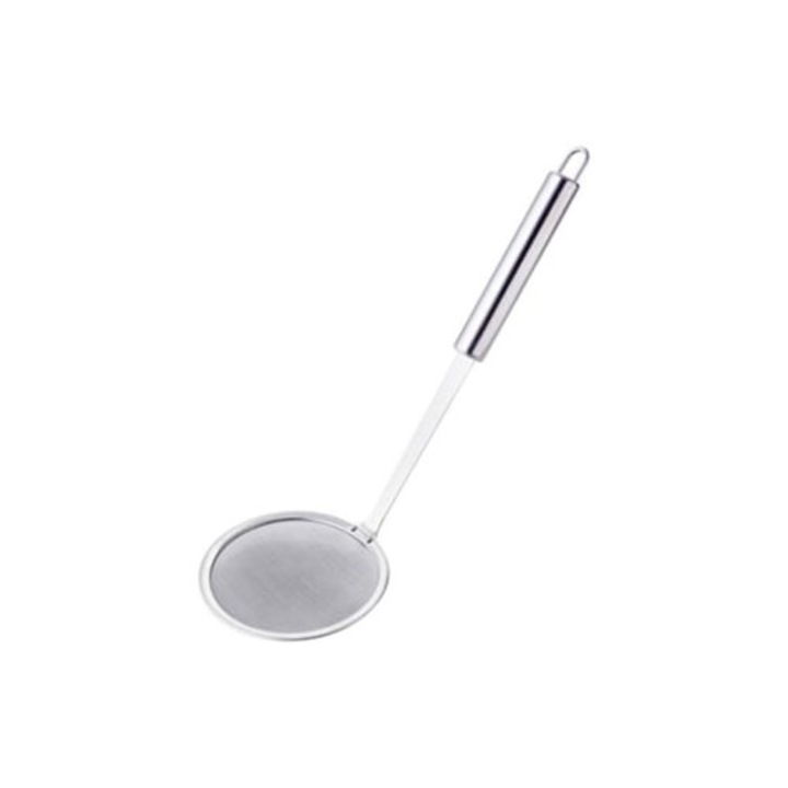 Polonic din otel inoxidabil cu sita fina si maner lung, unelte de bucatarie