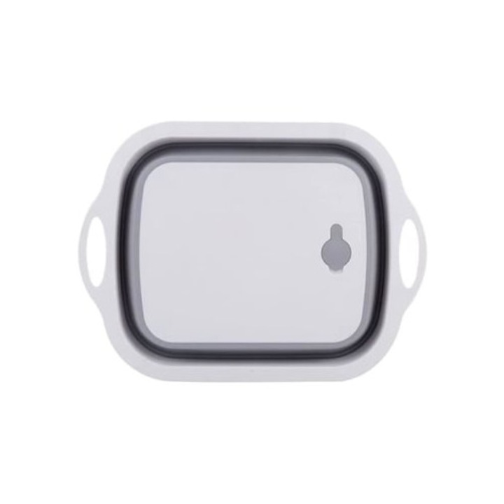 Tocator de bucatarie pliabil 3 in 1 cu drenaj, plastic, multicolor, 1031