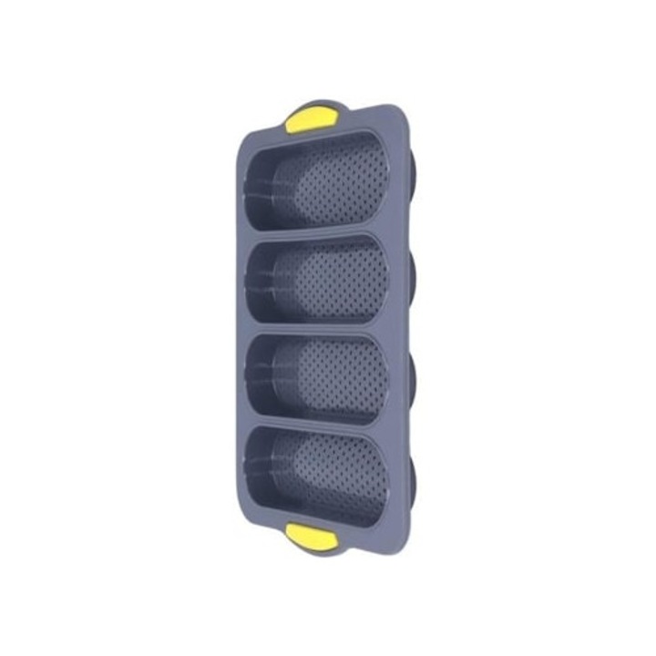 Tava de copt baguette, 4 caneluri, flexibilitate buna, gri deschis