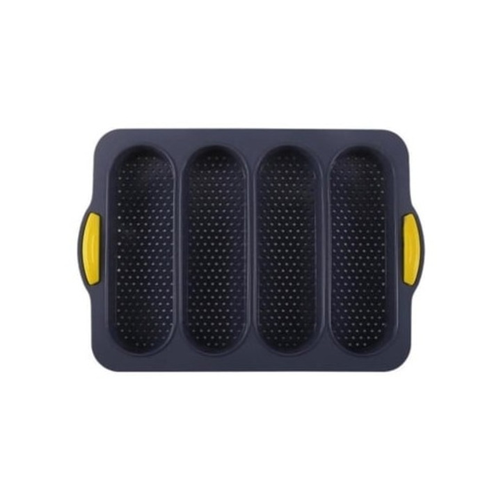 Tava copt baguette, set 4 bucati, silicon flexibil, antiaderent