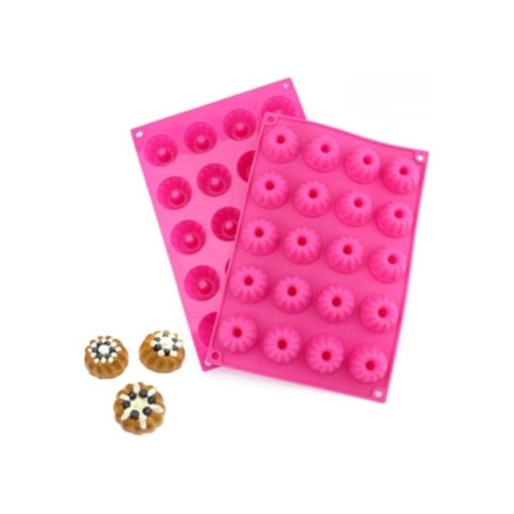 Set 2 Tavi copt Mini din silicon, stil Paris Savarin, non-aderent, 30x20x2.3cm