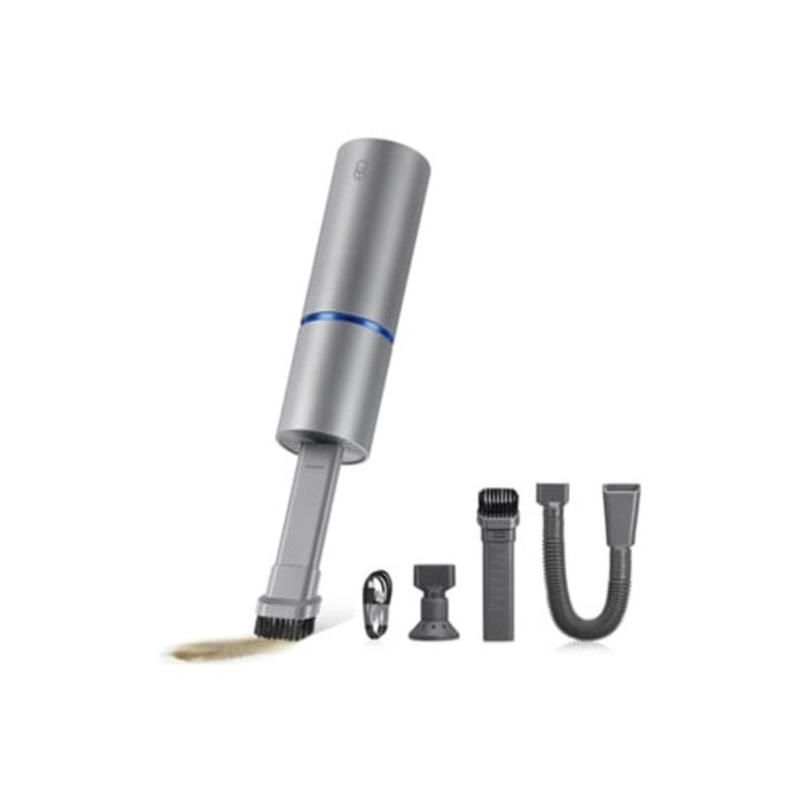 Aspirator auto 3-in-1, mini, cu suflanta de aer si pompa de mana reincarcabila USB