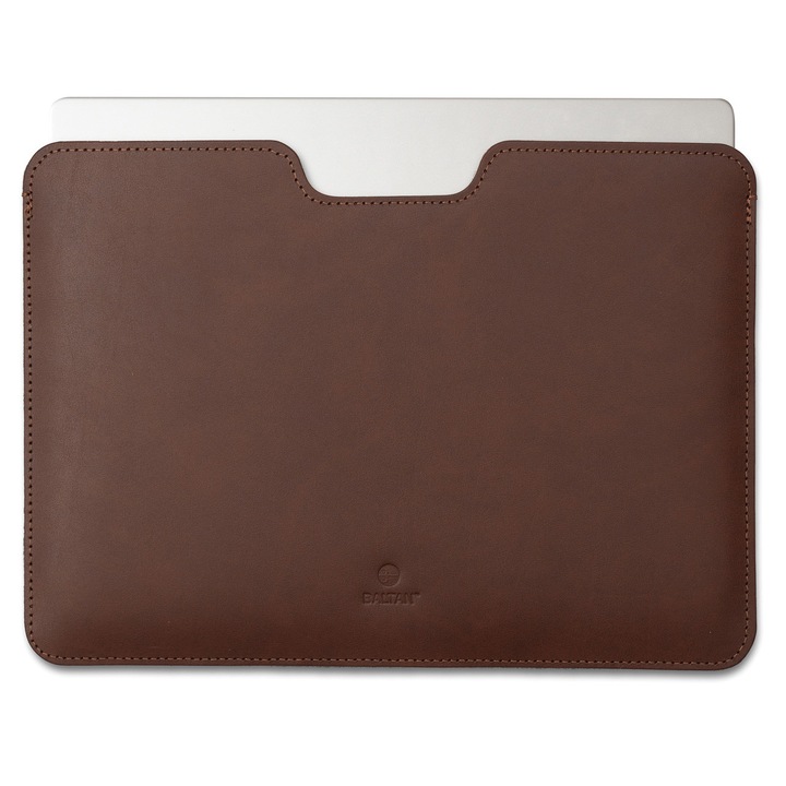 Husa pentru MacBook Air 13 M4 Baltan Razor 13 inch din piele naturala premium rezistenta la apa, maro inchis