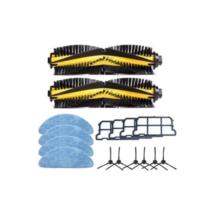Set accesorii aspirator, perie principala, perie laterala, filtru HEPA, pentru Ilife V7 V7S Pro