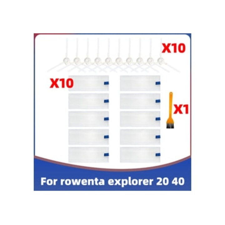 Filtru HEPA de inlocuire si perie laterala pentru aspirator robotic Rowenta Tefal Explorer 20 40 Series