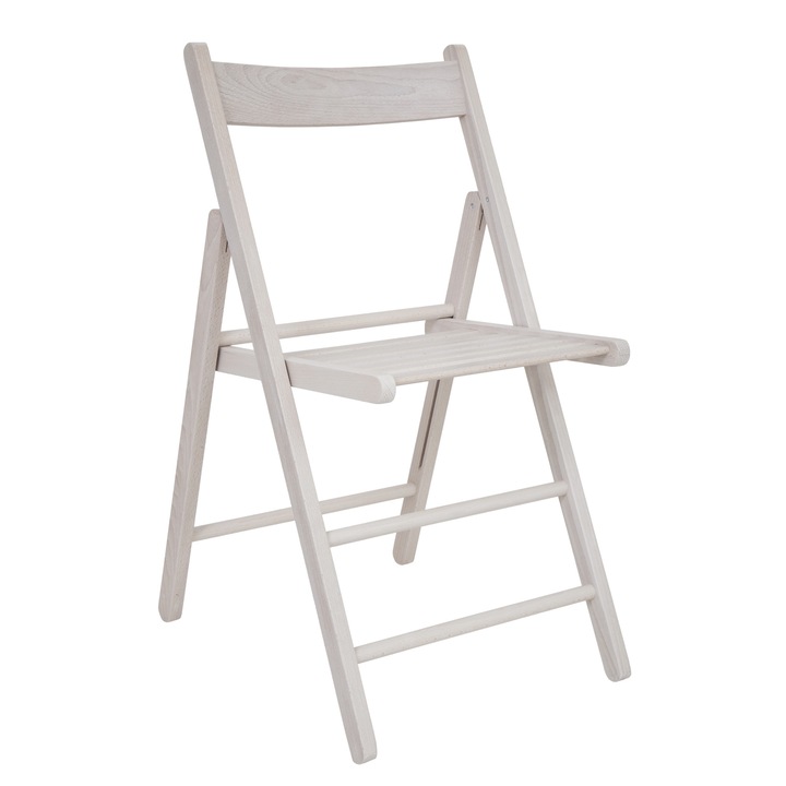 Scaun pliant Libro - cadru lemn - crem