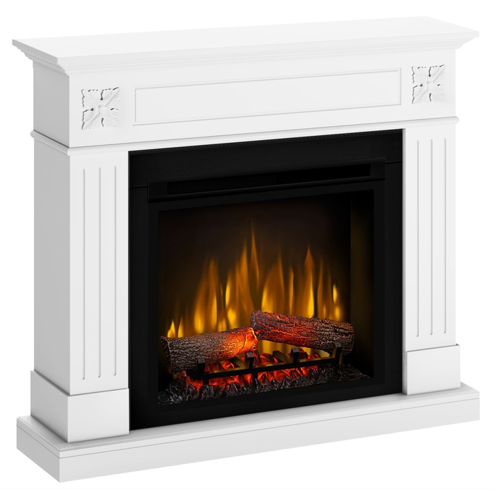 Semineu electric London Alb cu focar electric 3D Dimplex Optiflame XHD23 si sunet