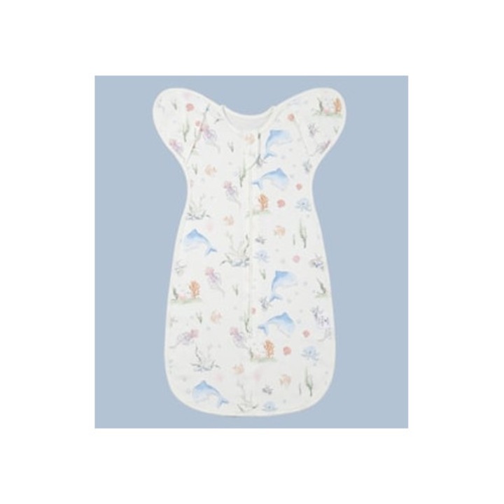 Sac de dormit pentru bebelusi, respirabil, delfin, 0-6 luni, 67cm