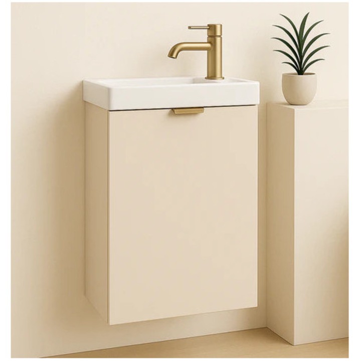 Dulap de baie Wena Meble, cu chiuveta, fronturi netede Orio, 40x57x22 cm, Casmir