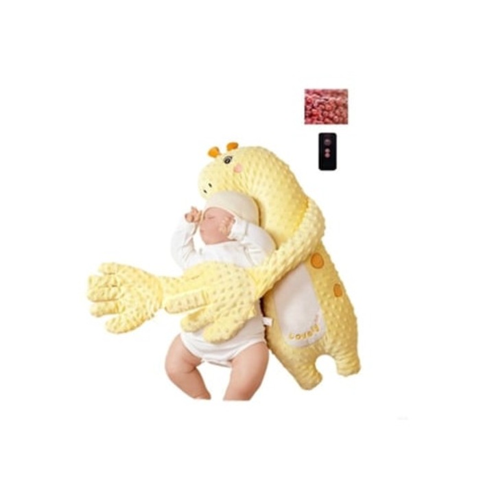 Papusa de linistire pentru bebelusi, jucarie de plus, 3 moduri, girafa