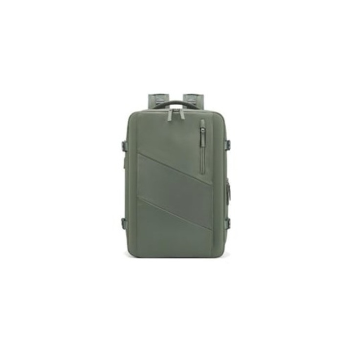 Unisex laptop hátizsák, nagy, USB töltőporttal, katonai zöld