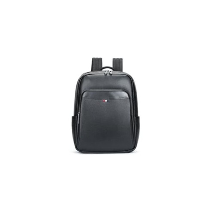 Rucsac laptop din piele naturala, capacitate mare, negru