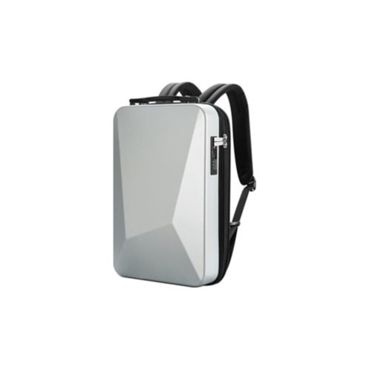 Merev laptop hátizsák, USB-vel, vízálló, ezüst, 30x45cm