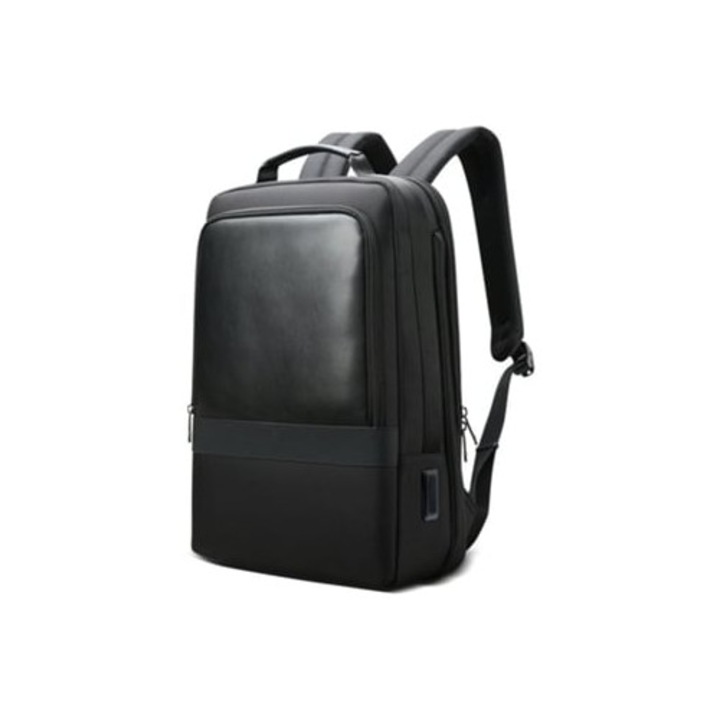 Rucsac de afaceri pentru laptop, cu port USB, rezistent la apa, negru
